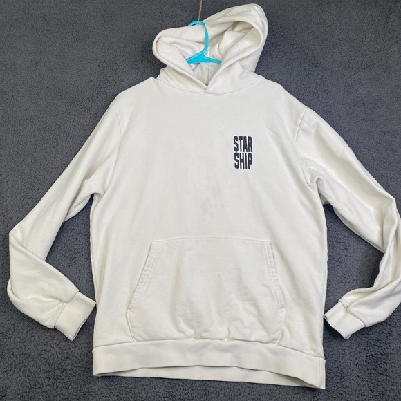 Official SpaceX Starship Schematics Hoodie Sweatshirt M Cream Rare Limited